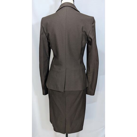 United Colors of Benetton Womens Brown Skirt Suit Blazer Set Made in Italy 40 - Picture 3 of 12